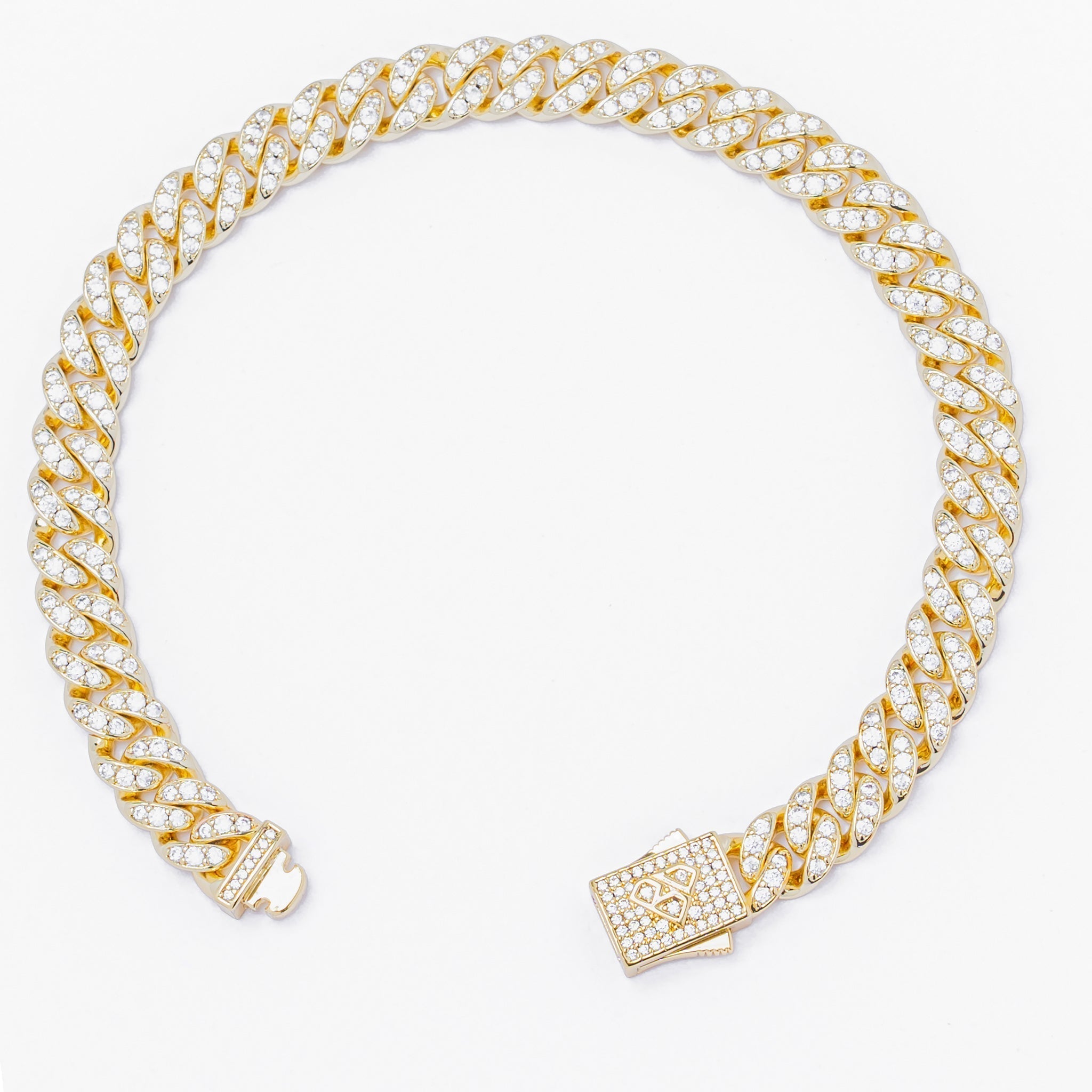 Big Daddy 8MM Iced Out Gold Cuban Link Bracelet Secundaire afbeelding