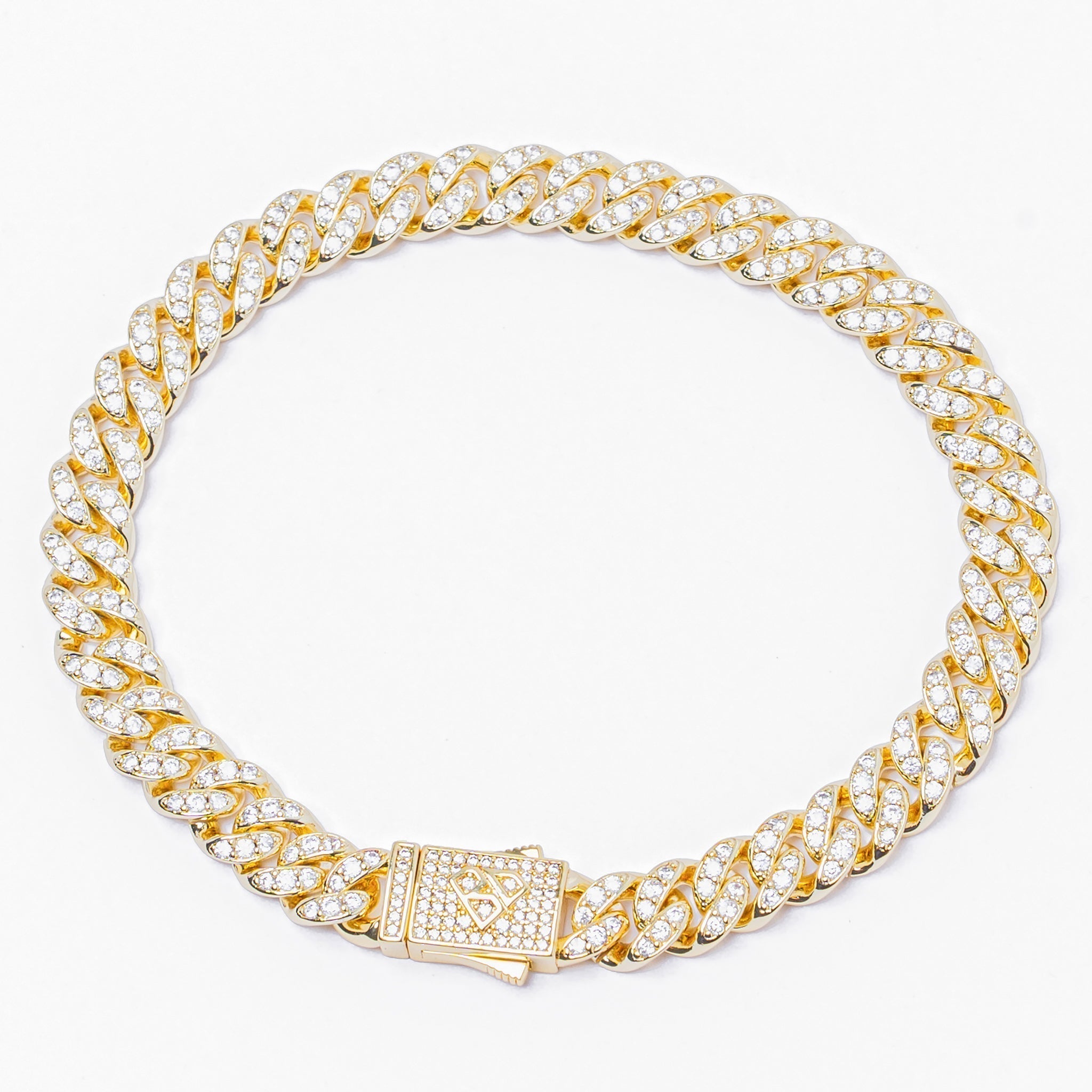 Big Daddy 8MM Iced Out Gold Cuban Link Bracelet Hoofdafbeelding