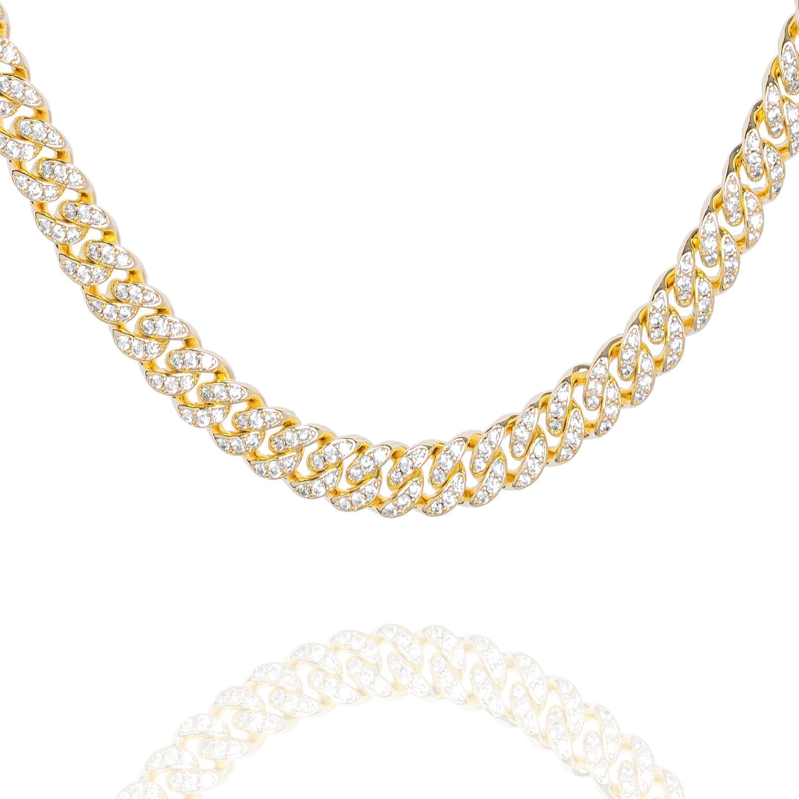 Big Daddy 8MM Iced Out Gold Cuban Link Chain Hoofdafbeelding