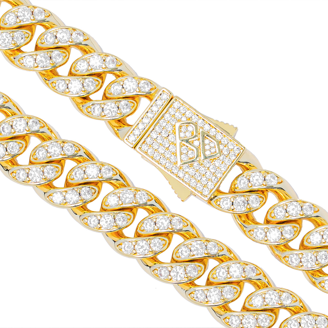 Big Daddy 8MM Iced Out Gold Cuban Link Chain Secundaire afbeelding