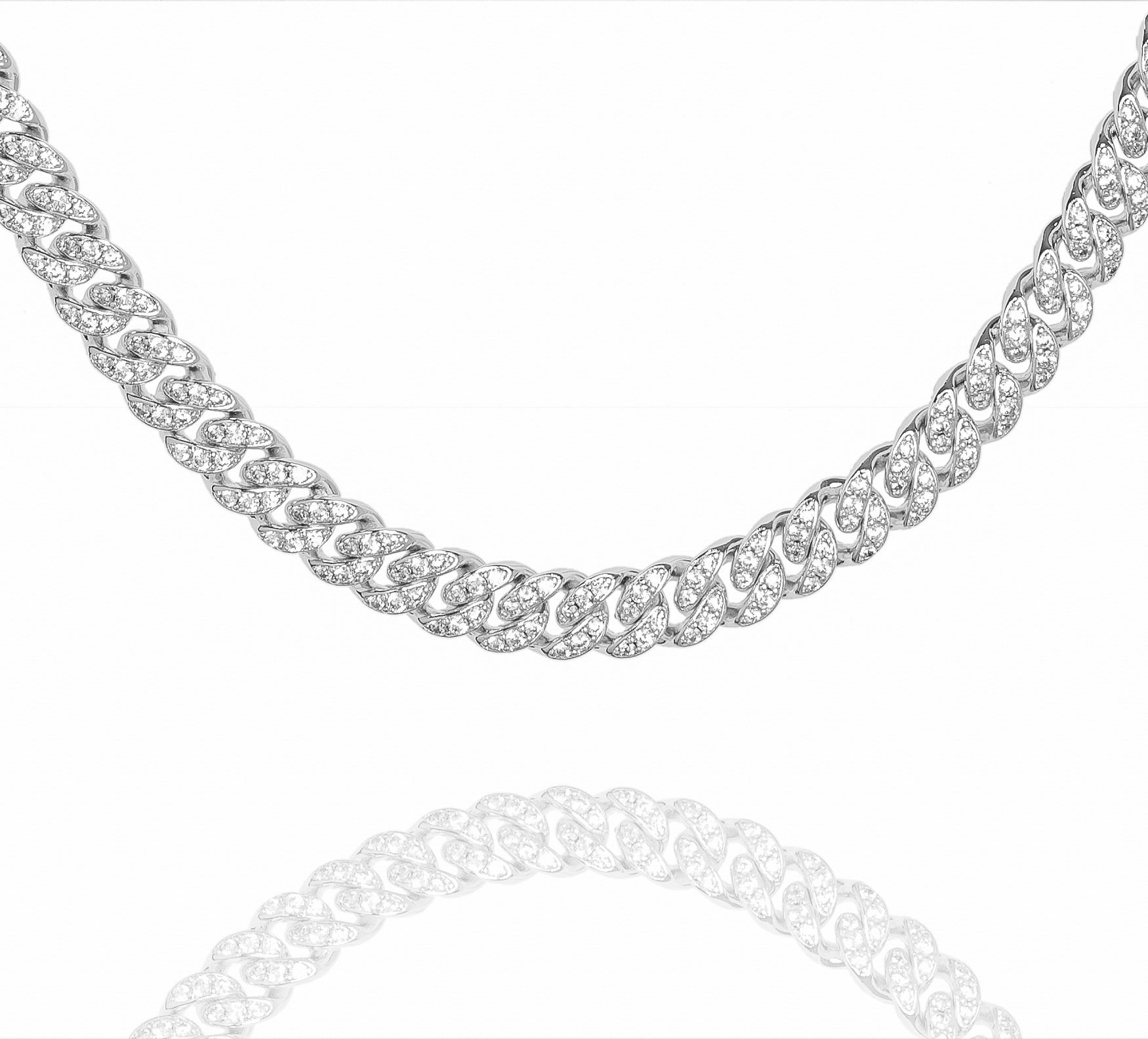 Big Daddy 8MM Iced Out Silver Cuban Link Chain Hoofdafbeelding