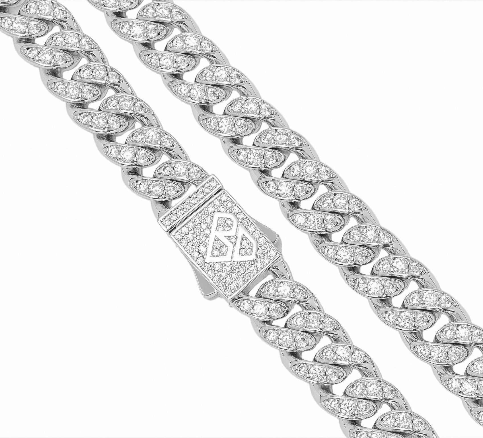 Big Daddy 8 mm Iced Out zilveren Cubaanse schakelketting Secundaire afbeelding