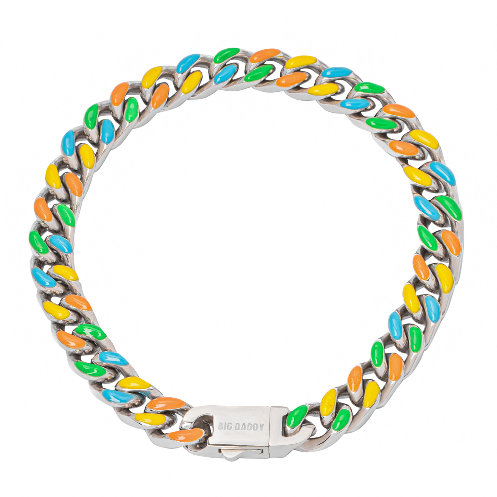 Big Daddy 8MM Multi-colour Enamel Steel Cuban Bracelet Hoofdafbeelding