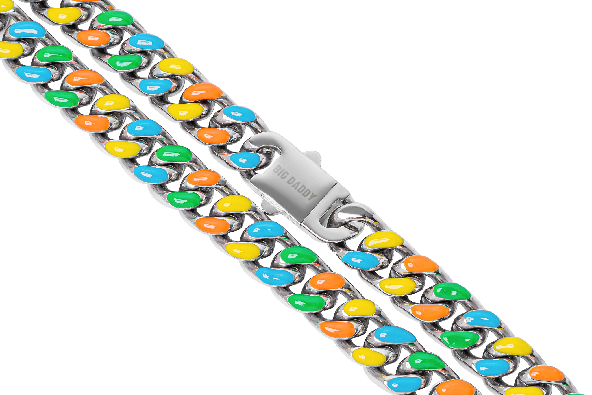 Big Daddy 8MM Mutli-colour Enamel Steel Cuban Chain Secundaire afbeelding