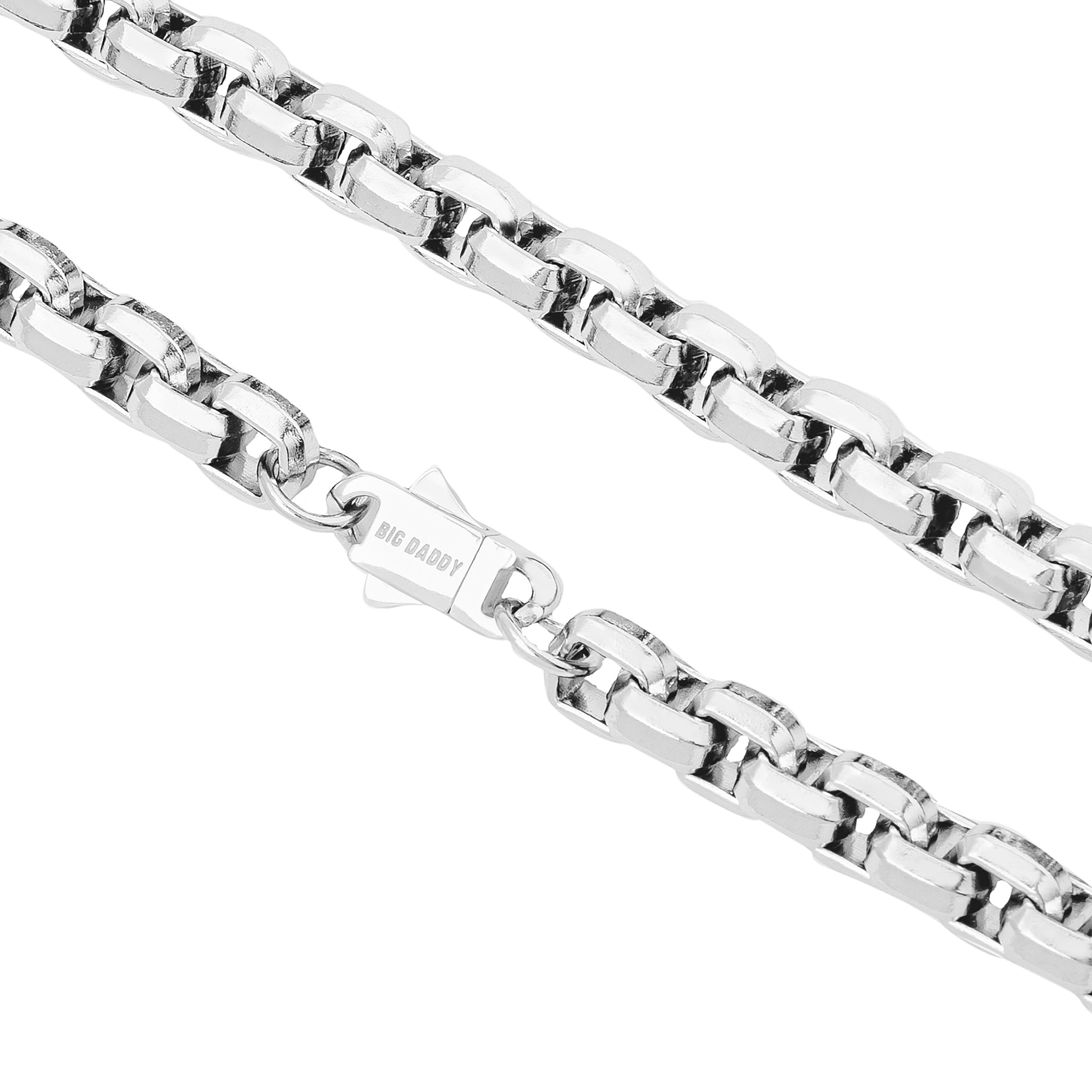 Big Daddy 8MM Silver Steel Franco Box Chain Secundaire afbeelding