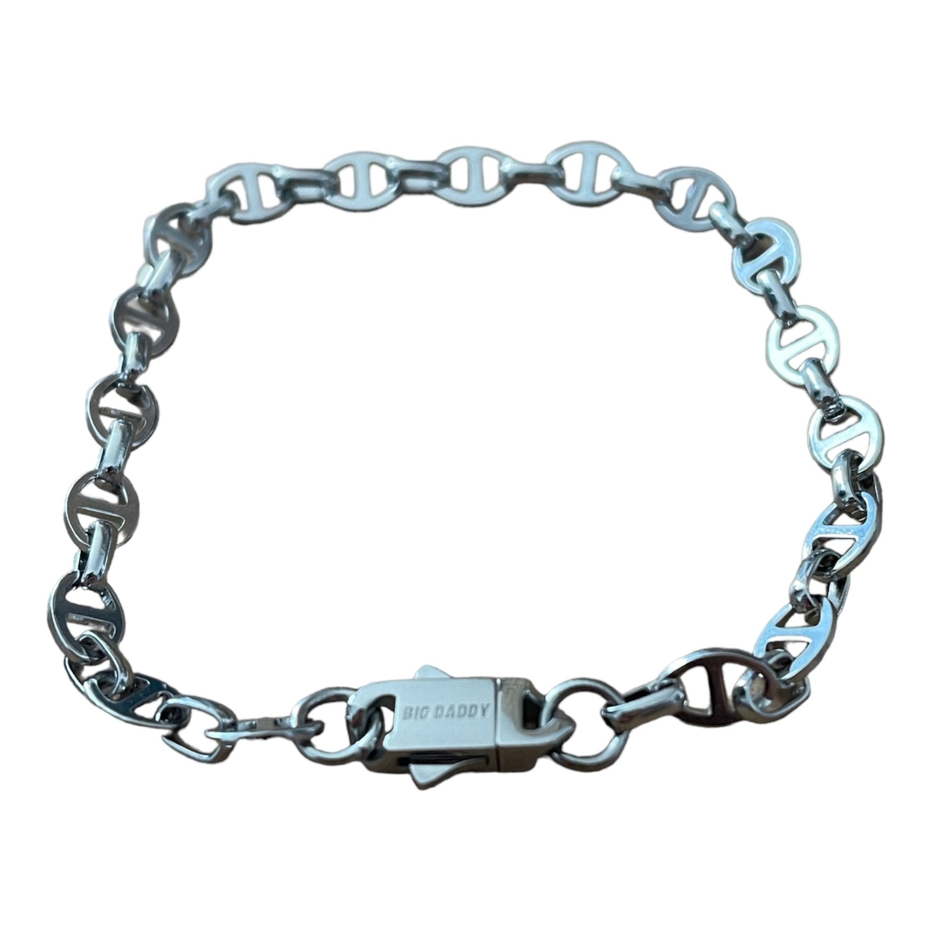 Big Daddy 8 mm zilveren stalen Mariner Link armband Hoofdafbeelding