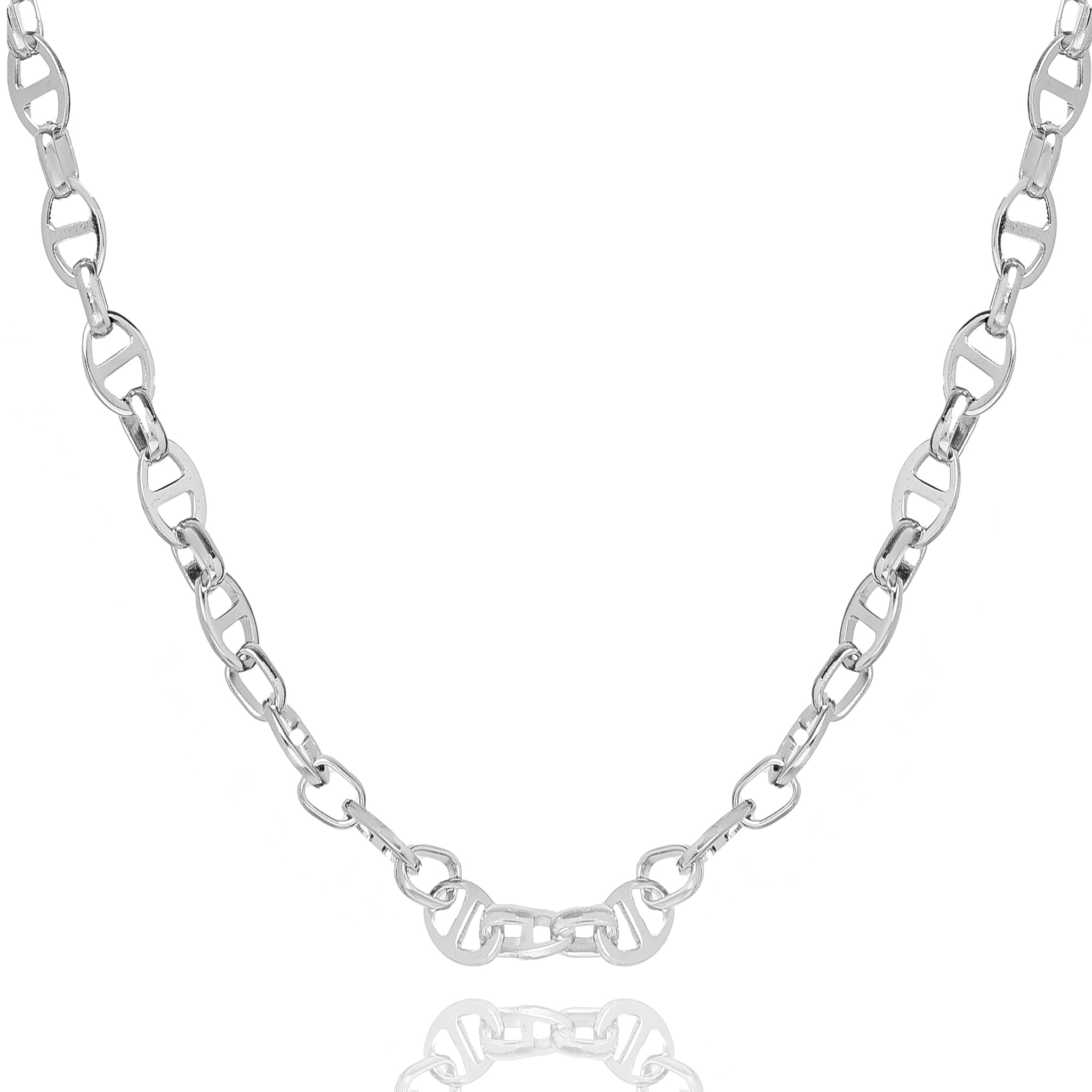 Big Daddy 8 mm zilverkleurige stalen Mariner Link-ketting Hoofdafbeelding