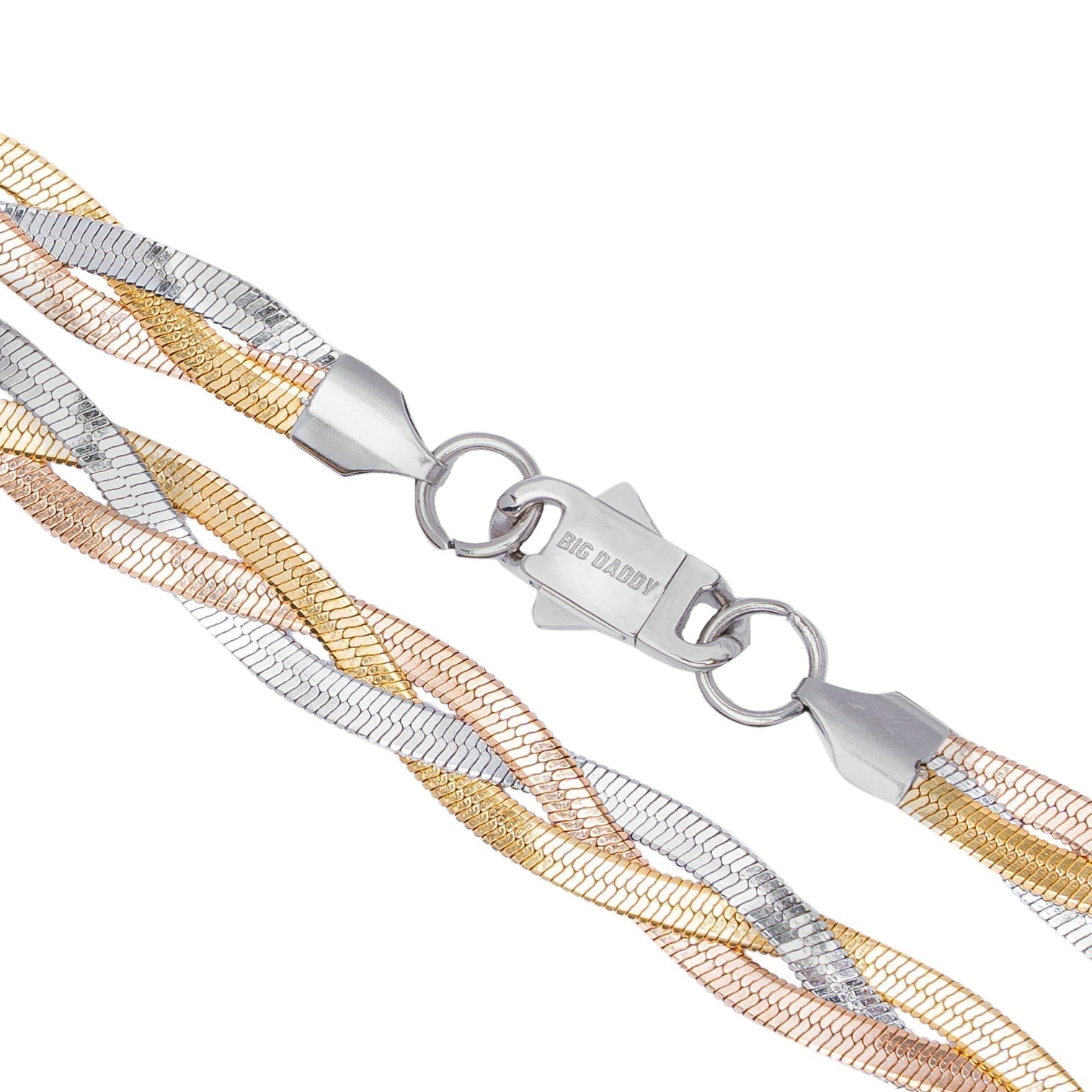 Big Daddy 8MM Two-Tone Flat Herringbone Chain Secundaire afbeelding