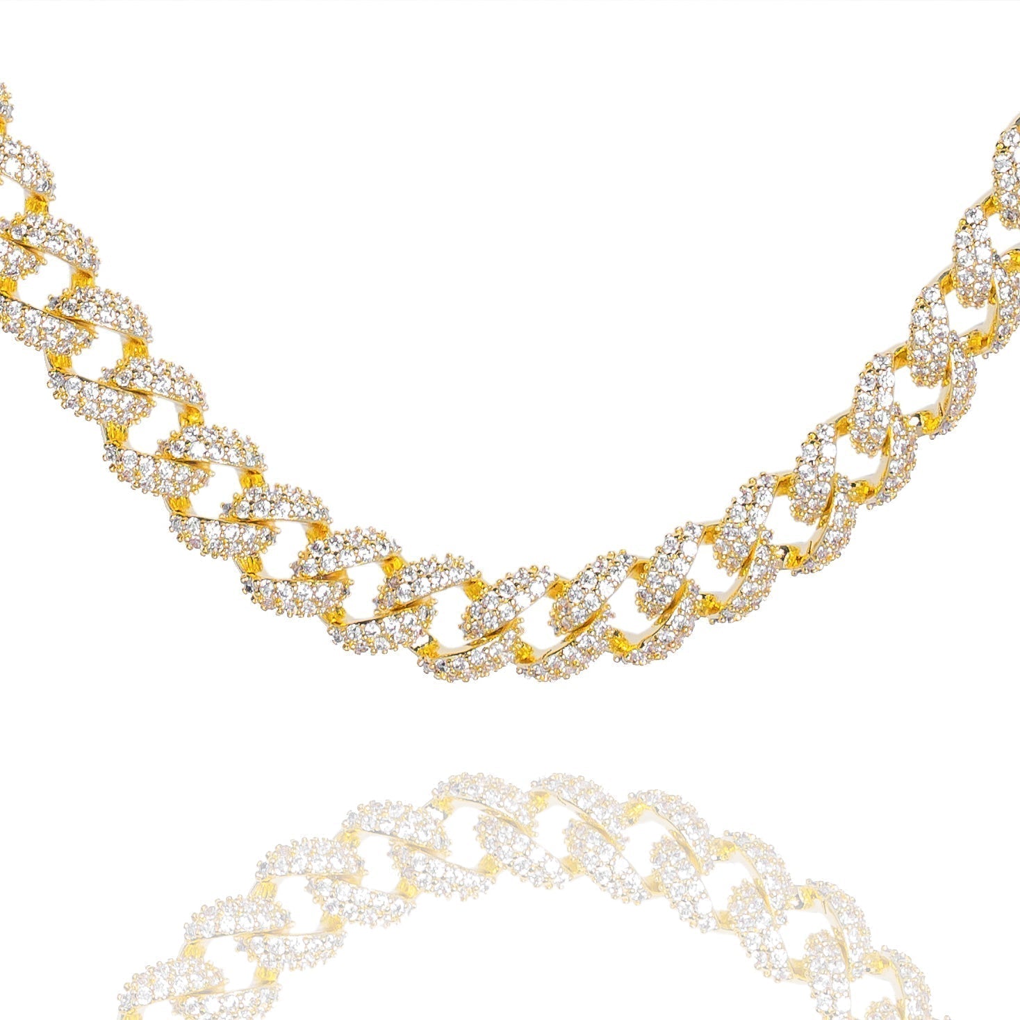 Big Daddy 9MM Diamond Curb Cuban Gold Iced Out Chain Hoofdafbeelding