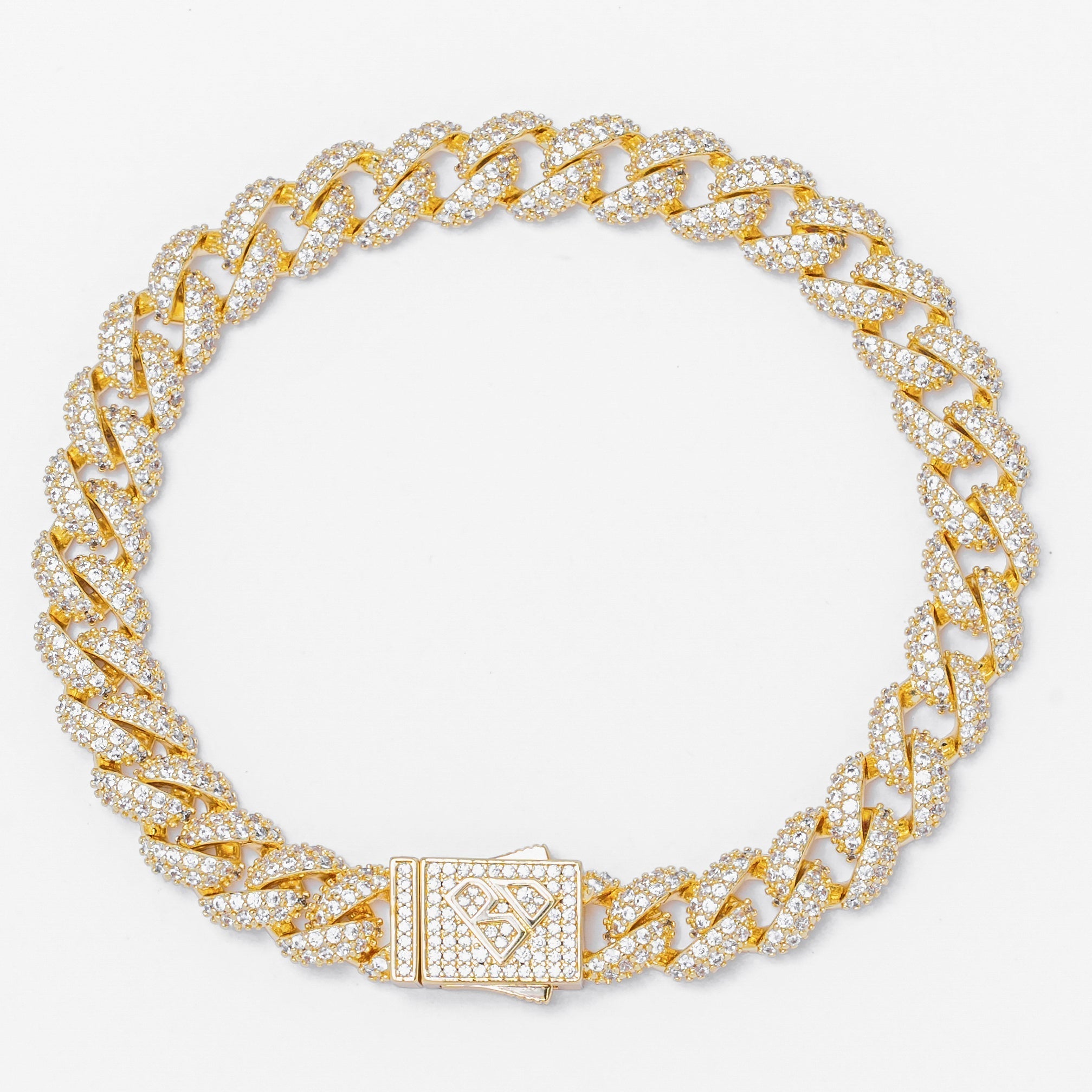 Big Daddy 9MM Diamond Curb Gold Bracelet Main image