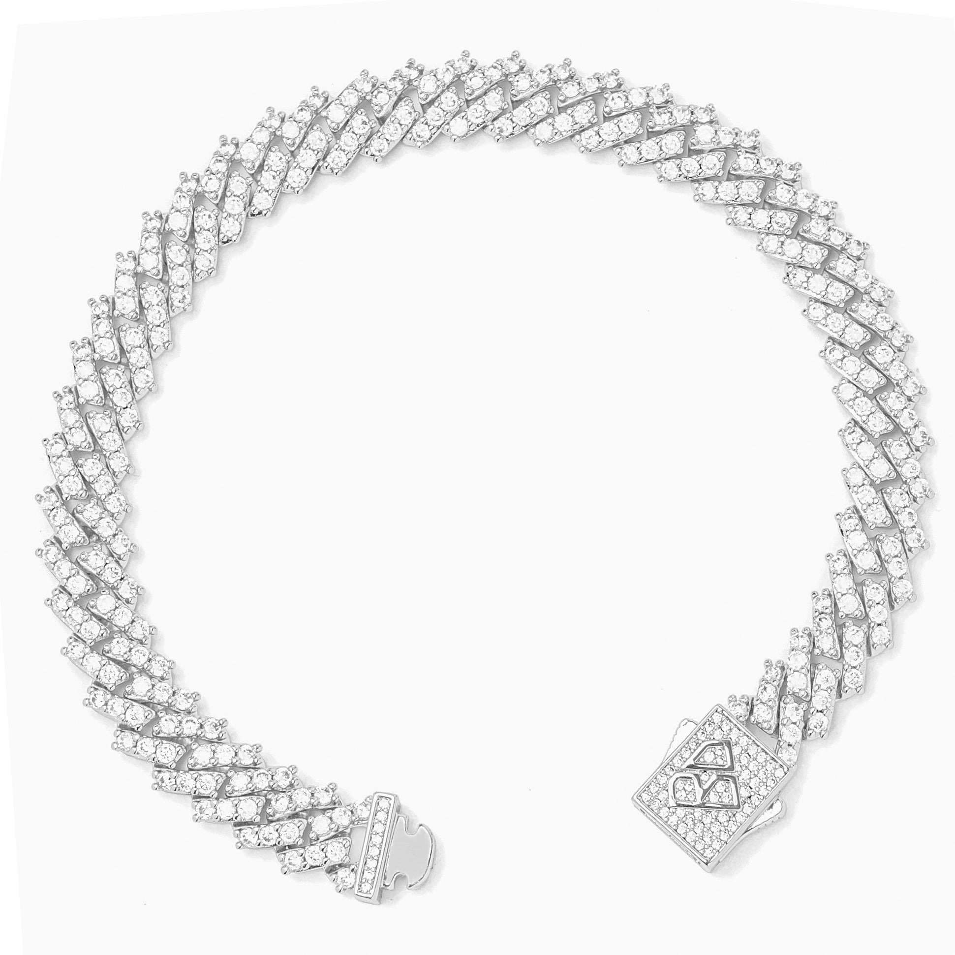 Big Daddy 9MM diamanten armband met Cubaanse schakels, gemaakt van zilver Secundaire afbeelding