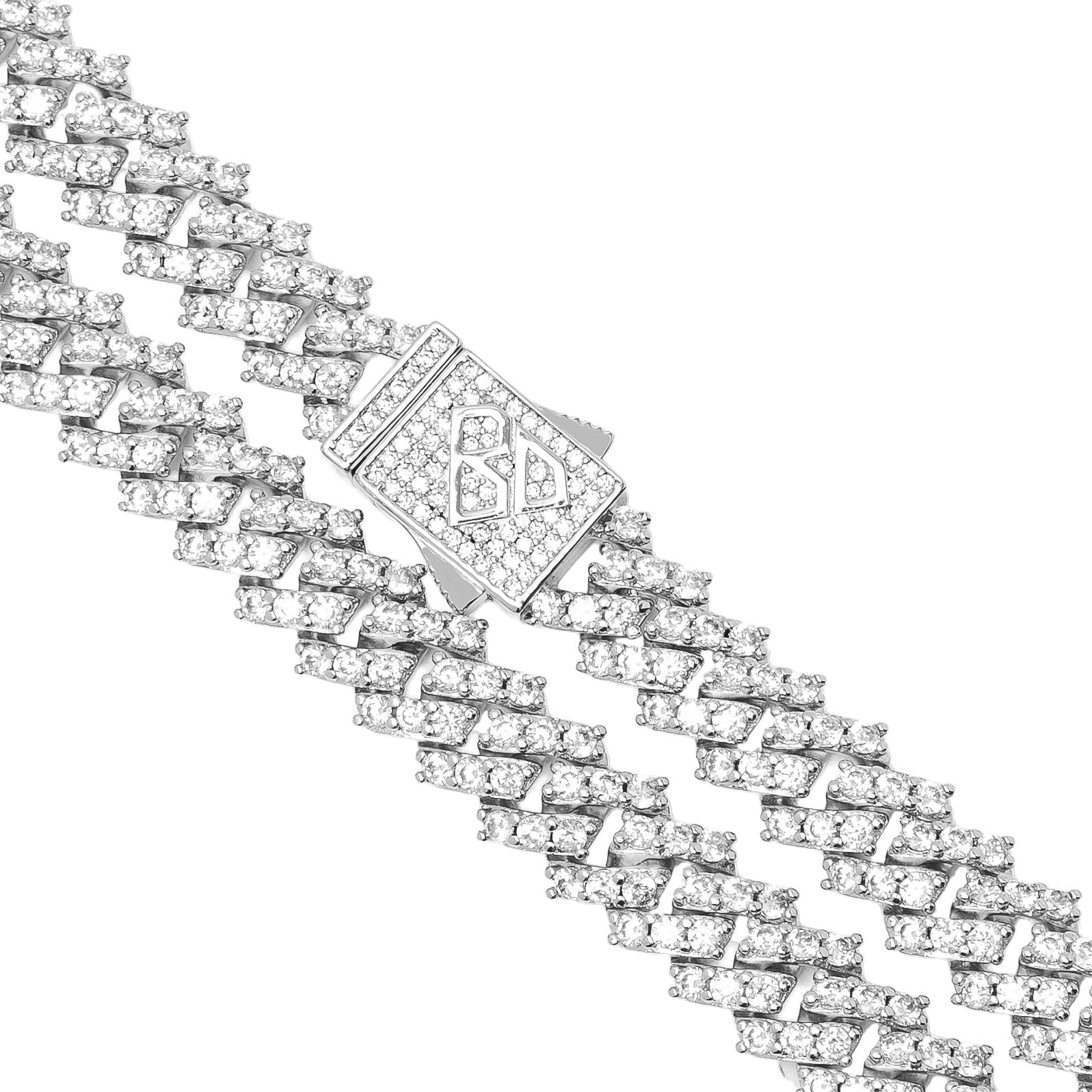 Big Daddy 9 mm diamanten Cubaanse schakelketting met zetting Secundaire afbeelding