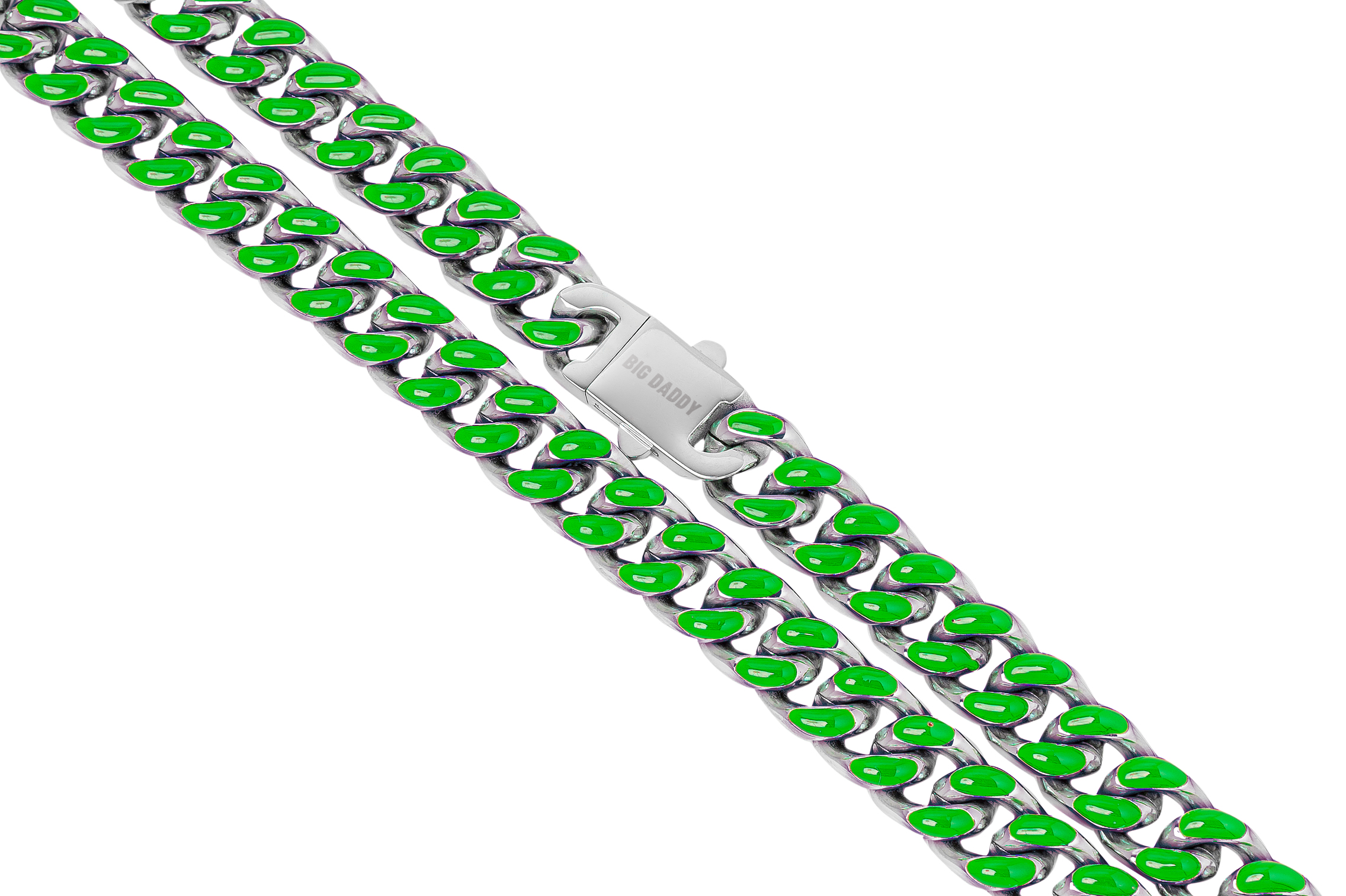 Big Daddy 9MM Enamel Green Steel Cuban Chain Secondary image