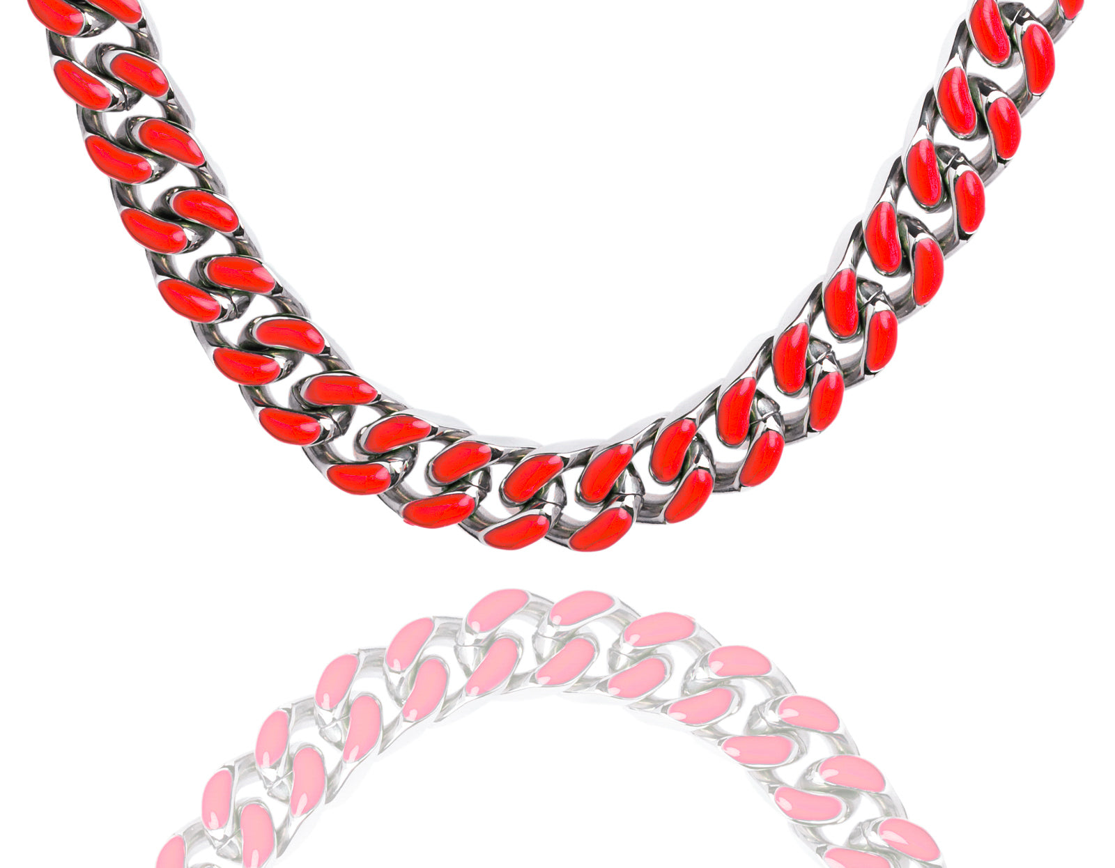 Big Daddy 9MM Enamel Red Steel Cuban Chain Hoofdafbeelding