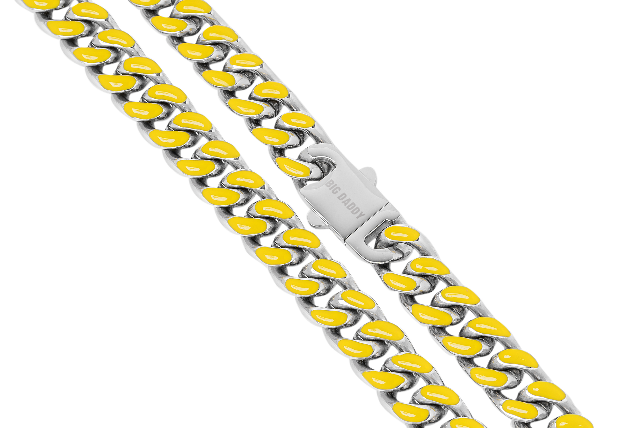 Big Daddy 9MM Enamel Yellow Steel Cuban Chain Secundaire afbeelding