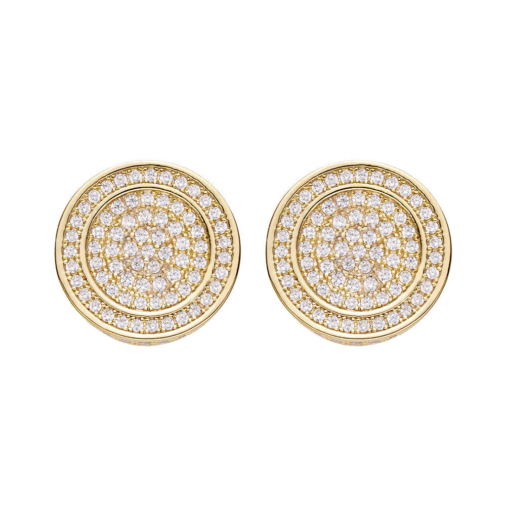 Big Daddy All Diamond Pave Round Iced Out Earring Secundaire afbeelding