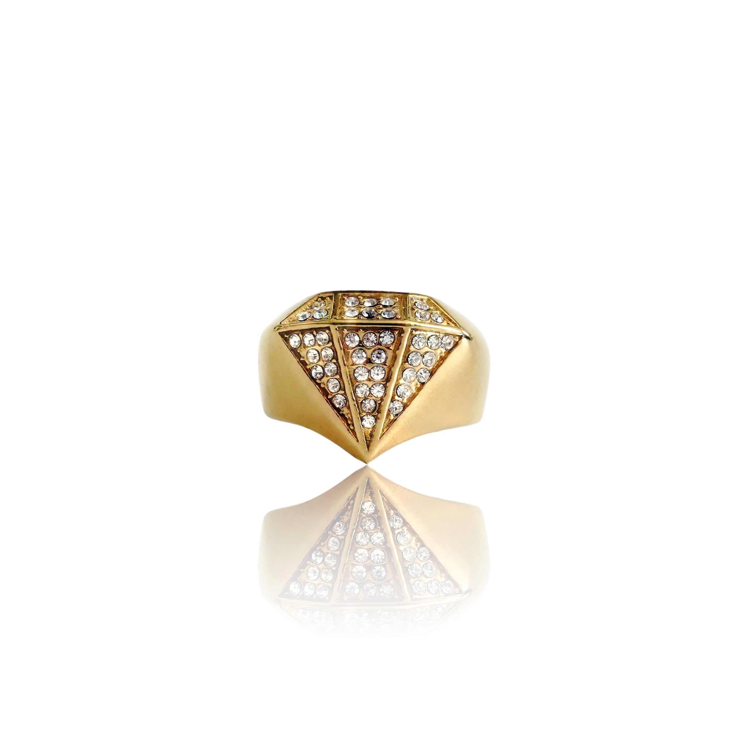Big Daddy Bling Diamond Shape Gold Ring Secondary image