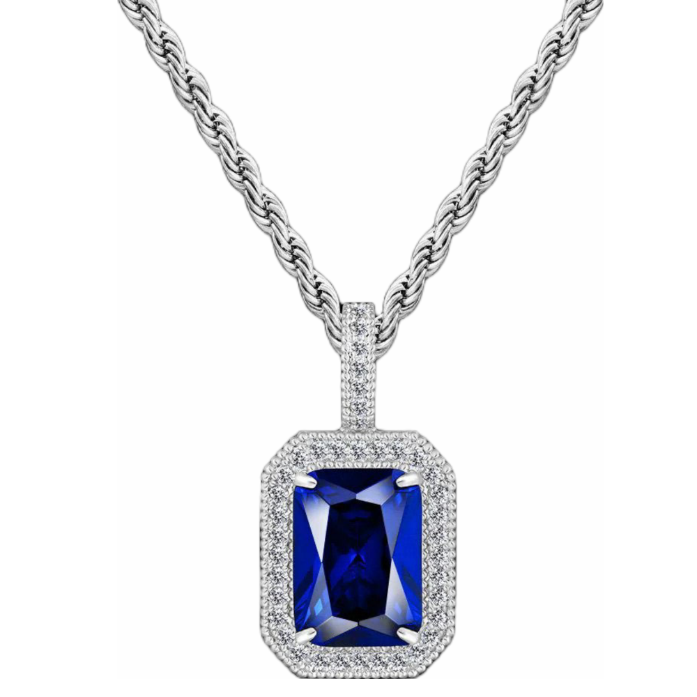 Big Daddy Blue Sapphire Iced Out Pendant Main image