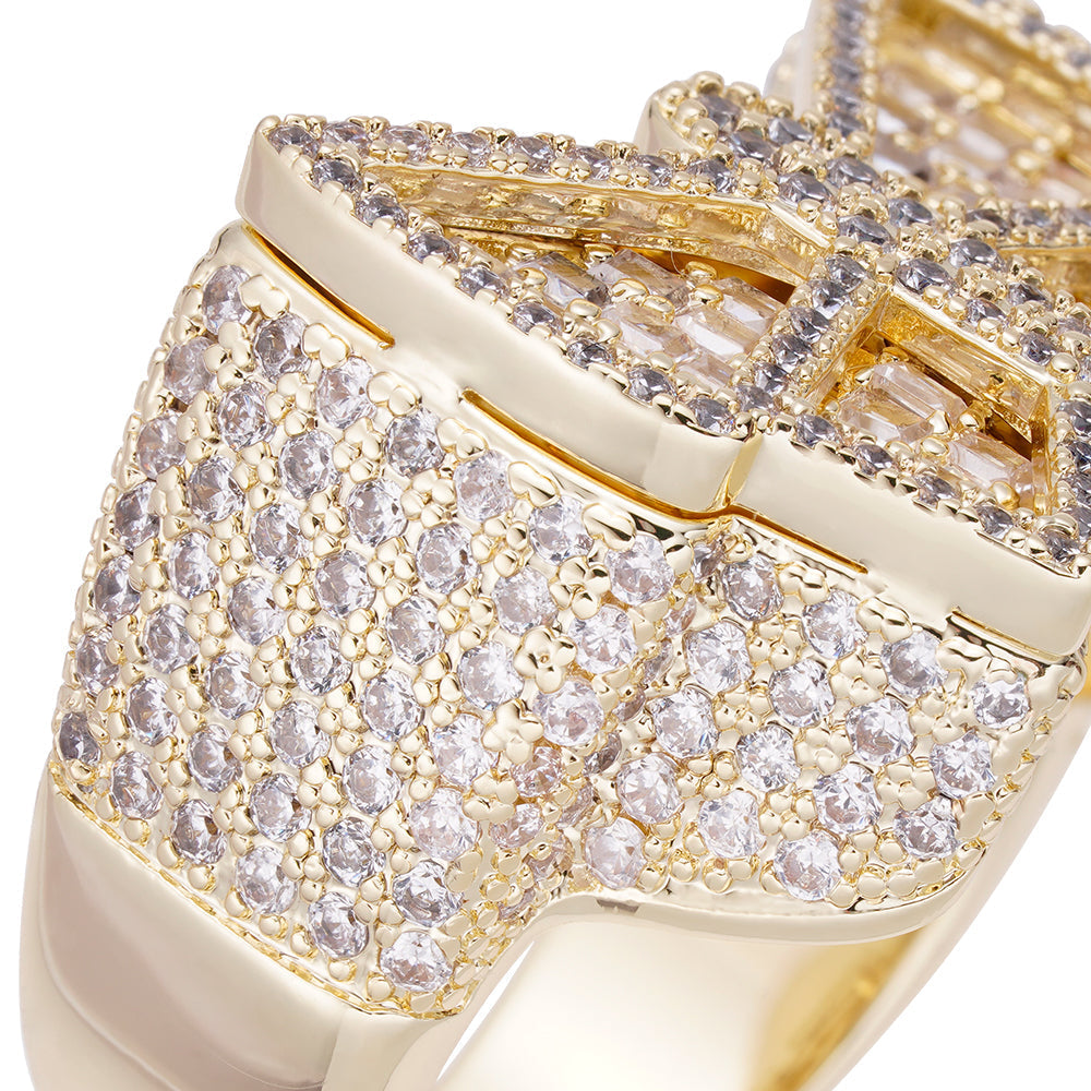 Big Daddy Butterfly Iced Out Diamond Ring Secundaire afbeelding