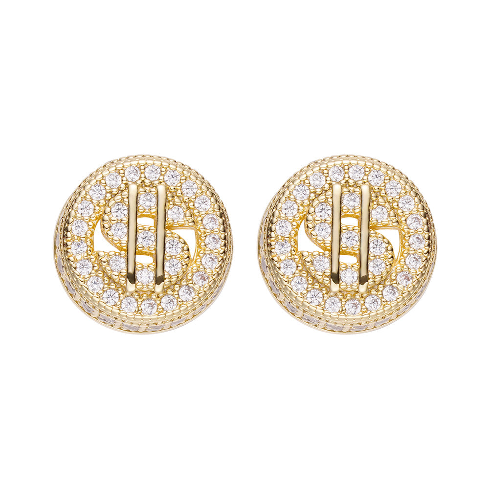 Big Daddy Cluster Dollar Sign Iced Out Earring Secundaire afbeelding