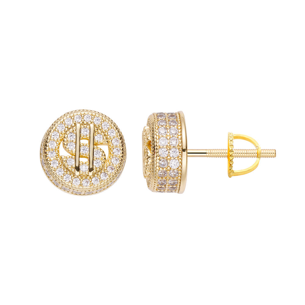 Big Daddy Cluster Dollar Sign Iced Out Earring Hoofdafbeelding