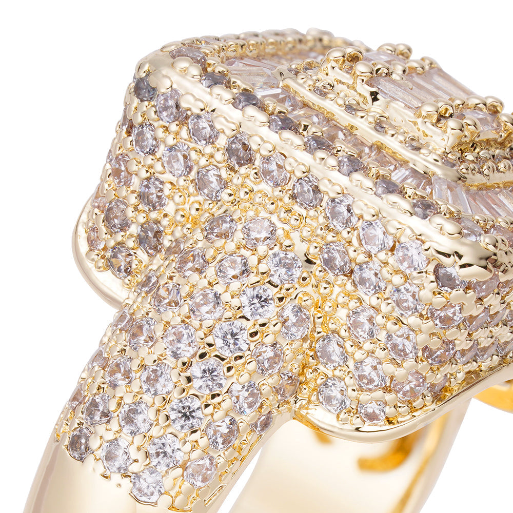 Big Daddy Conqueror Iced Out Baguette Diamond Ring Secundaire afbeelding