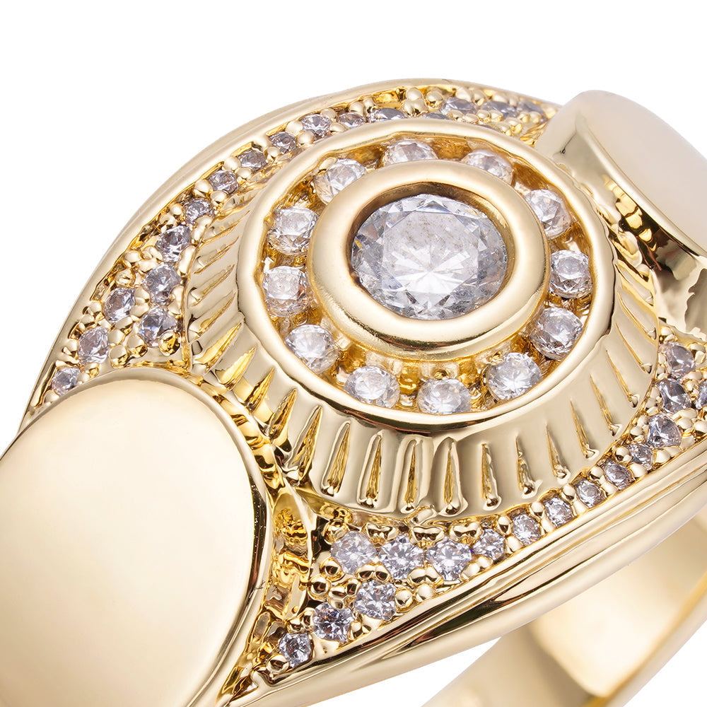 Big Daddy Diamond Nugget Iced Out Ring Secundaire afbeelding