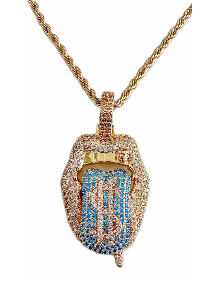 Big Daddy Dollar Tongue Iced Out Pendant Hoofdafbeelding