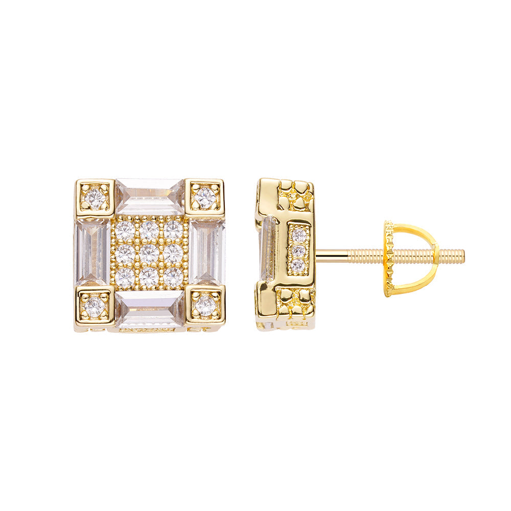 Big Daddy Emerald Cut Baguette Iced Out Diamond Earring Hoofdafbeelding