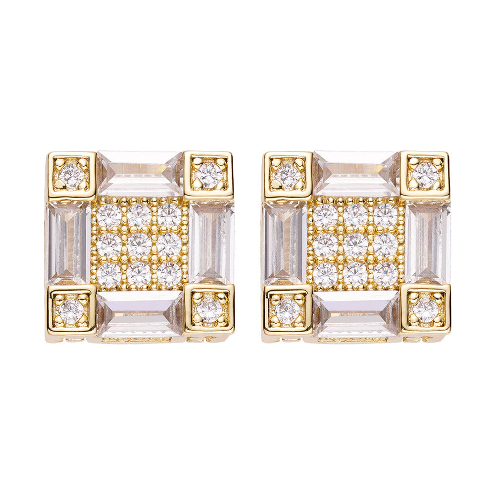 Big Daddy Emerald Cut Baguette Iced Out Diamond Earring Secundaire afbeelding