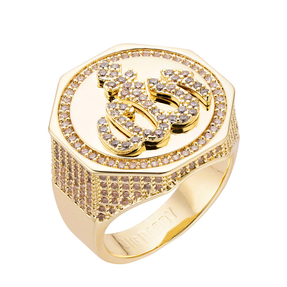 Big Daddy "God" "Allah" Iced Out Diamond Ring Hoofdafbeelding