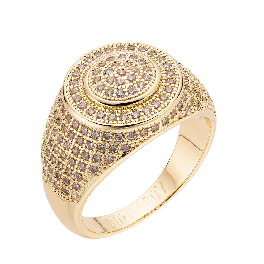 Big Daddy "Gold Digger" All Diamond Iced Out Ring Hoofdafbeelding