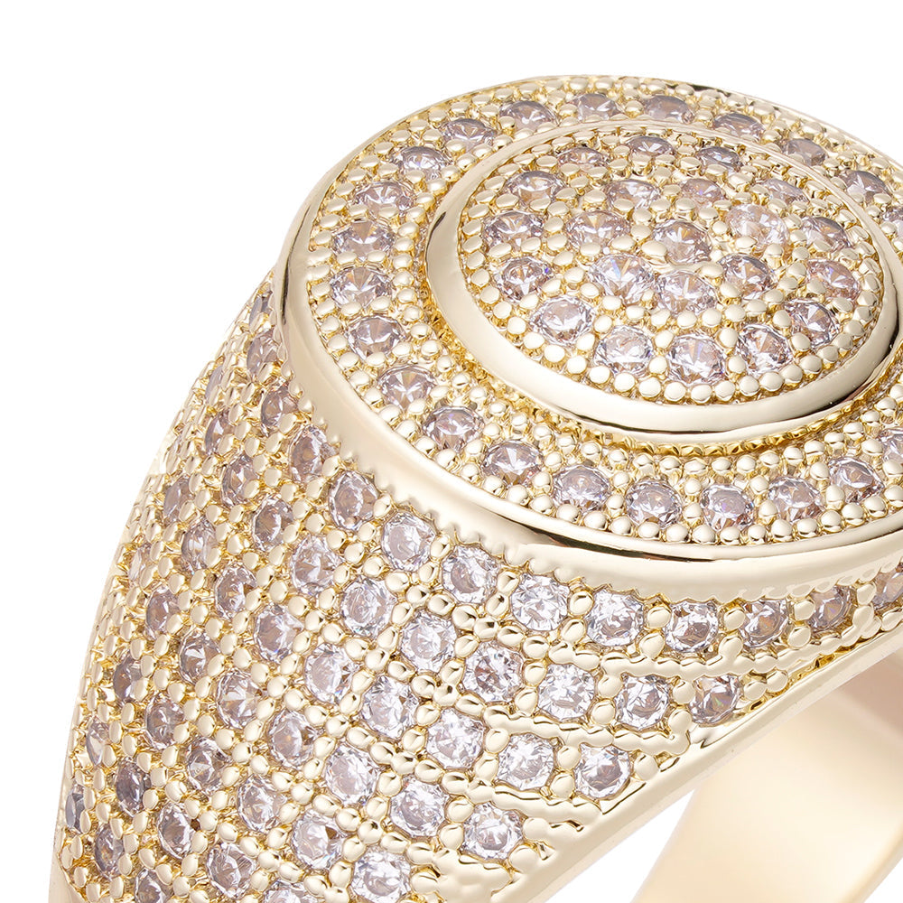 Big Daddy "Gold Digger" All Diamond Iced Out Ring Secundaire afbeelding