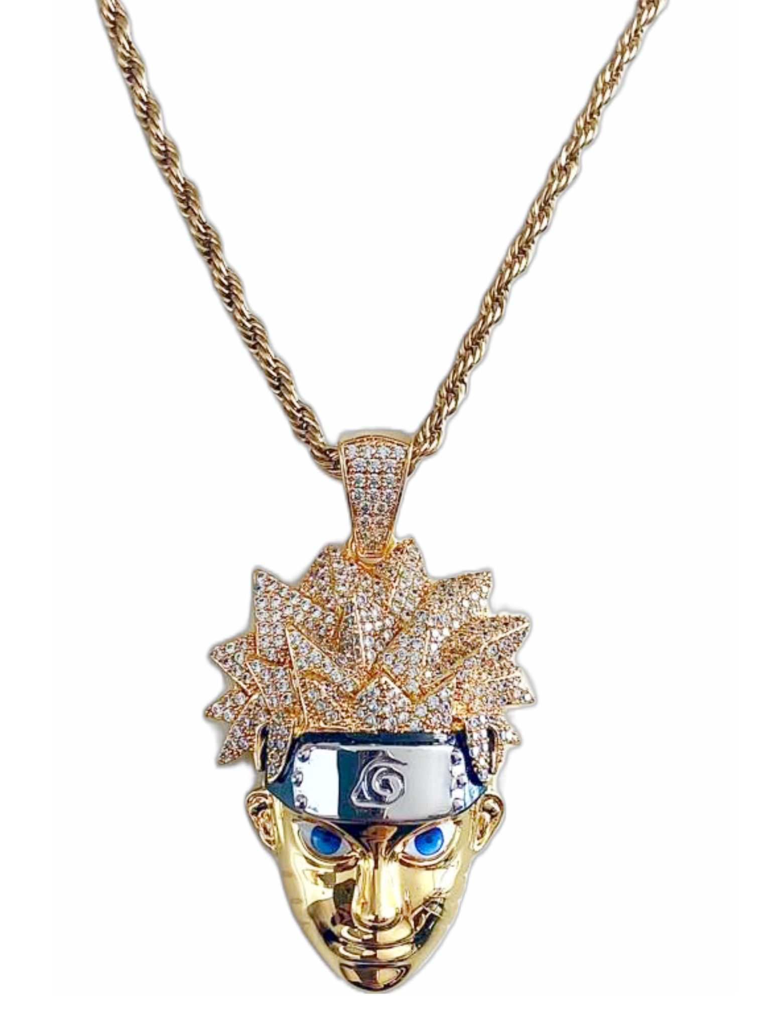Big Daddy Gold Plated Naruto Iced Out Pendant Hoofdafbeelding