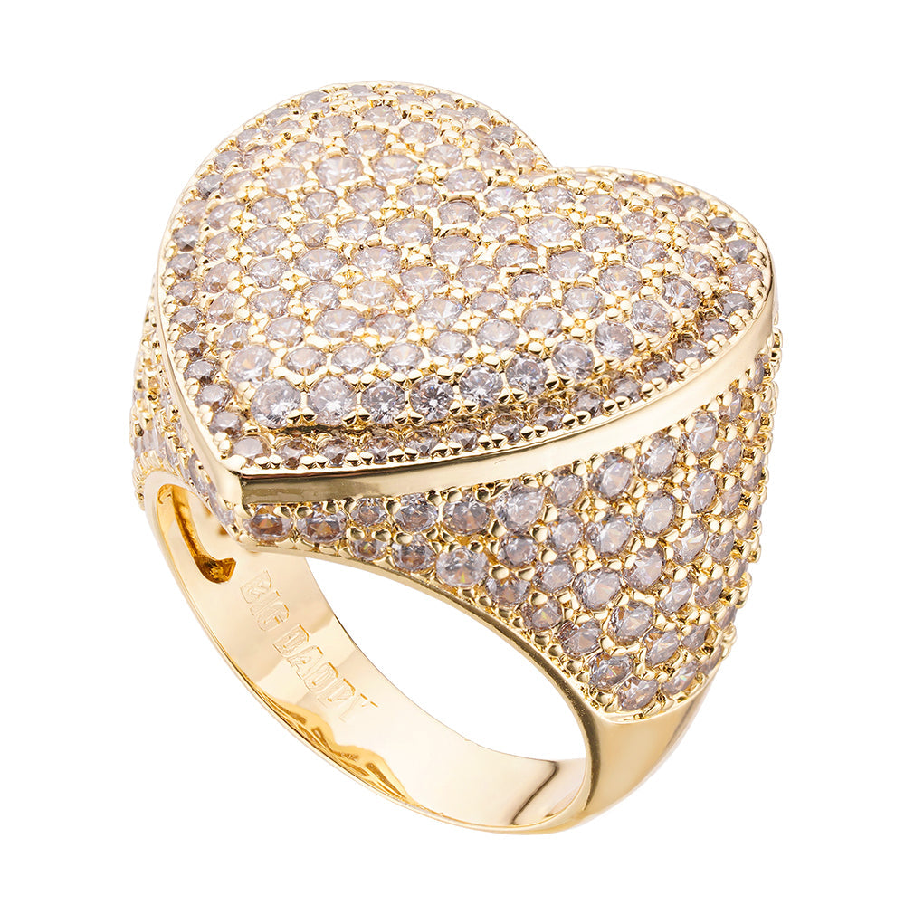Big Daddy "Heart" Iced Out Ring Secundaire afbeelding