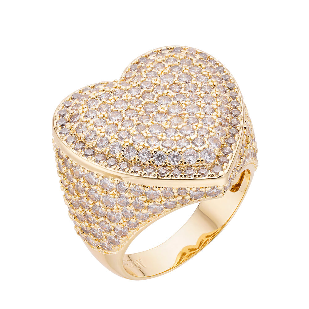 Big Daddy "Heart" Iced Out Ring Hoofdafbeelding