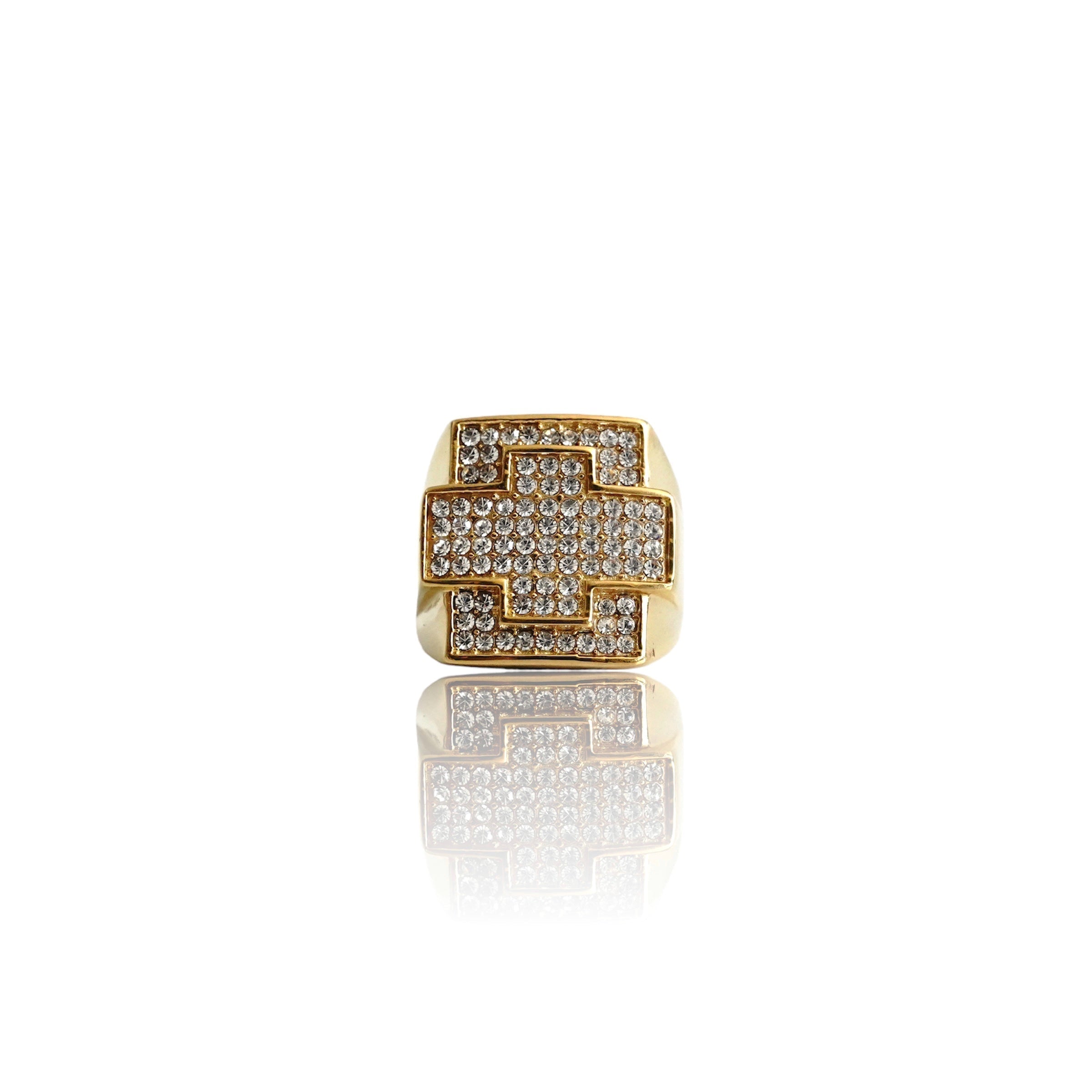Big Daddy Iced Out Cross Gold Ring Secondary image