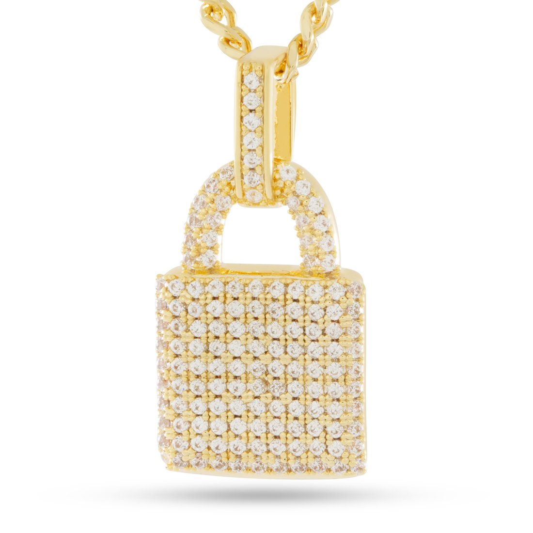 Big Daddy Iced Out Gold Lock Pendant Hoofdafbeelding