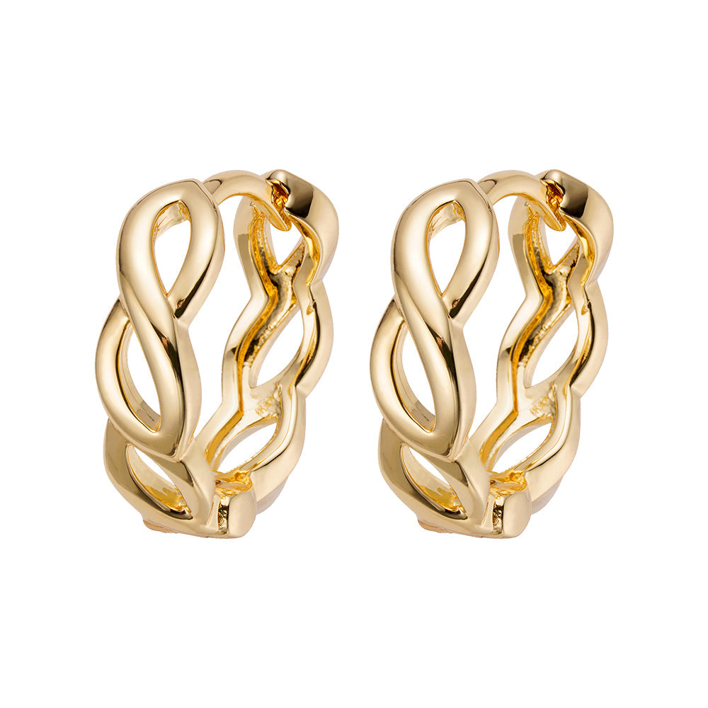 Big Daddy Intertwined Hollow Gold Hoops Earring Hoofdafbeelding