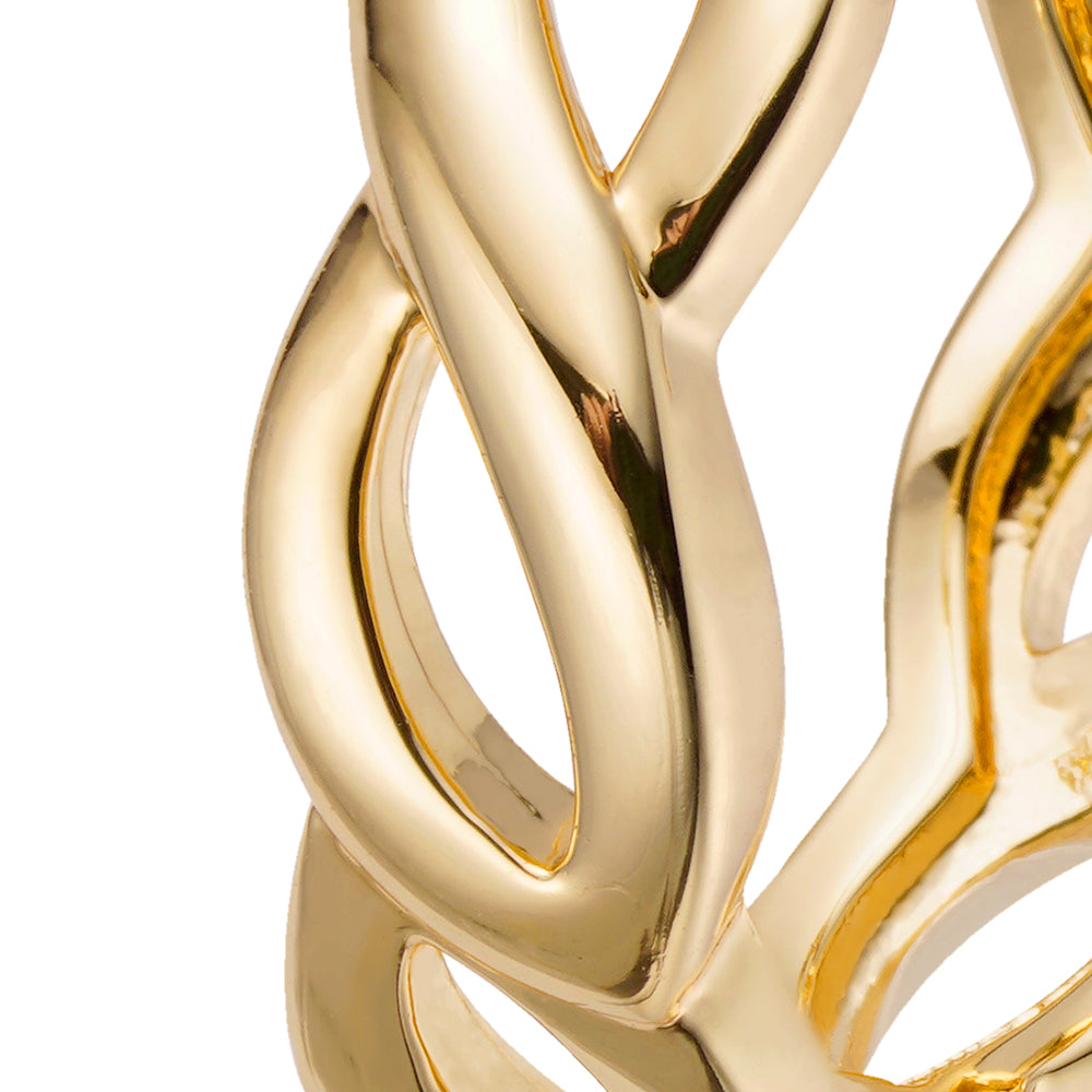 Big Daddy Intertwined Hollow Gold Hoops Earring Secundaire afbeelding
