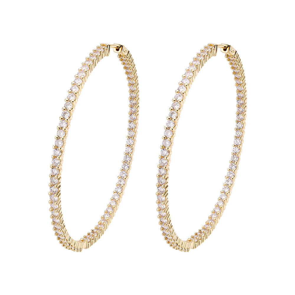 Big Daddy Large Hoop Iced Out Diamond Earring