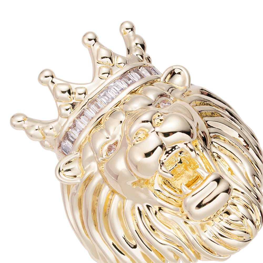 Big Daddy Lion Baguette Iced Out Diamond Ring Secundaire afbeelding