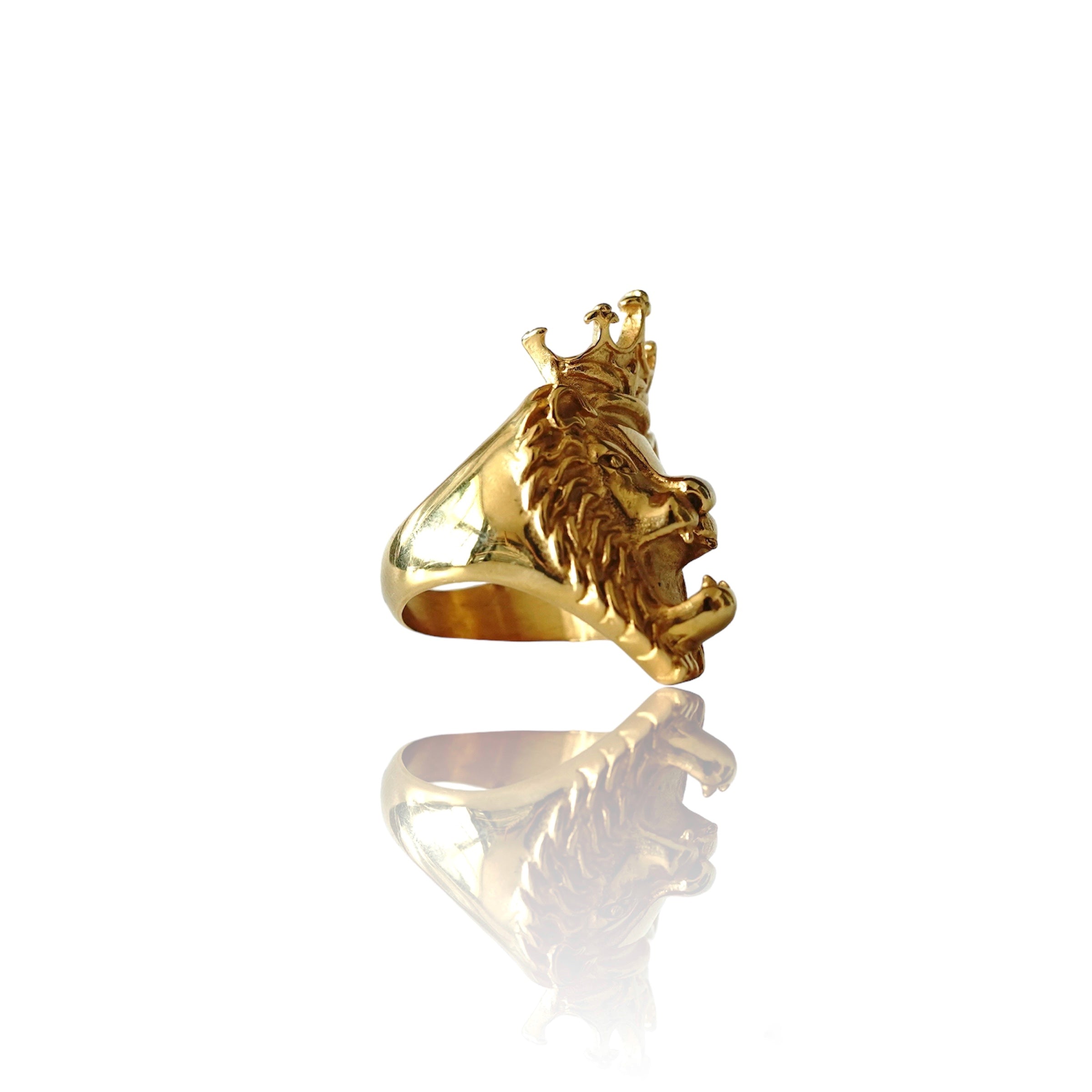 Big Daddy Lion Head Crown Gold Ring Secondary image