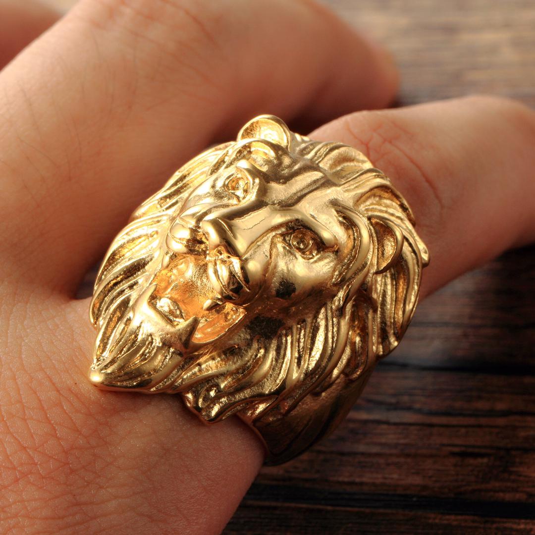 Big Daddy Lion Heart Gold Ring Secundaire afbeelding