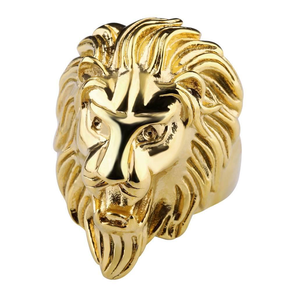 Big Daddy Lion Heart Gold Ring Hoofdafbeelding