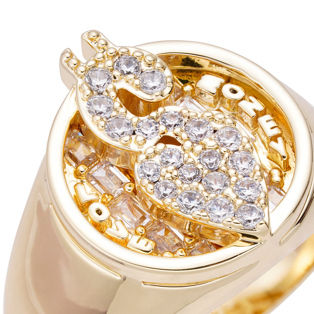 Big Daddy "Love Money" Iced Out Diamond Ring Secundaire afbeelding
