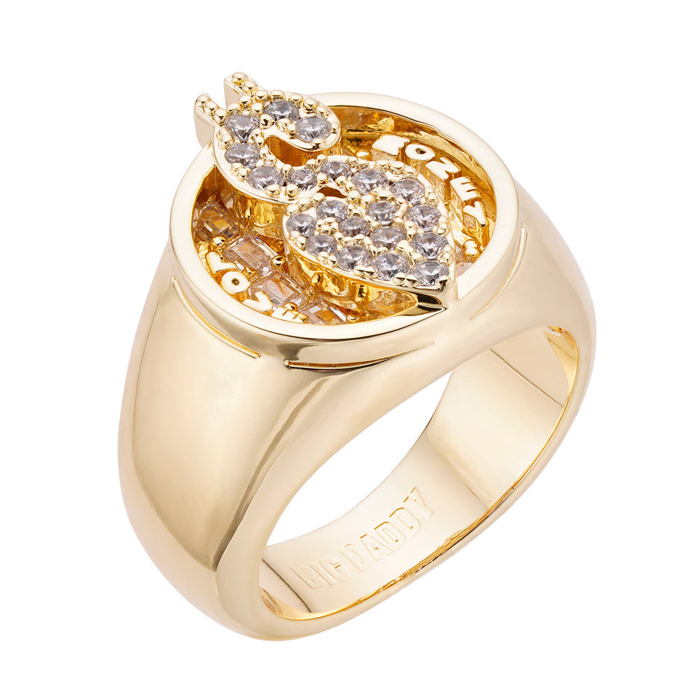 Big Daddy "Love Money" Iced Out Diamond Ring Hoofdafbeelding