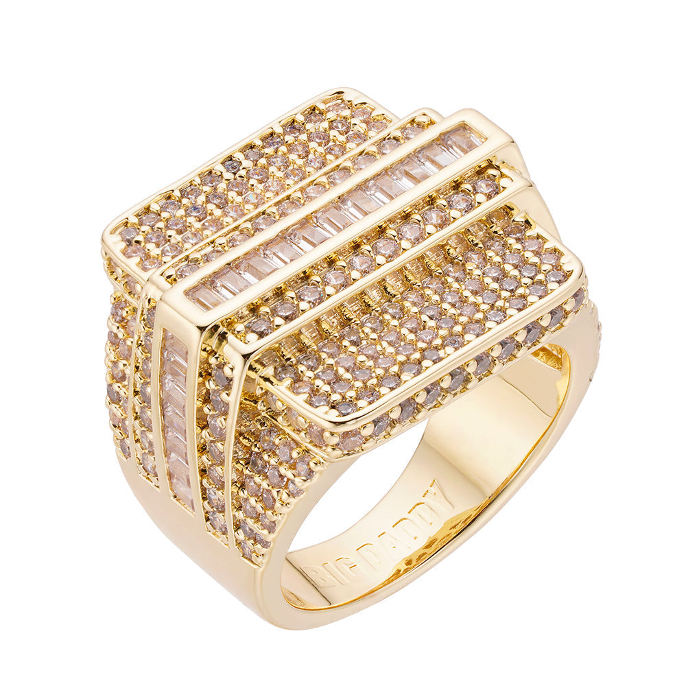 Big Daddy Luxe Iced Out Baguette Diamond Ring Hoofdafbeelding