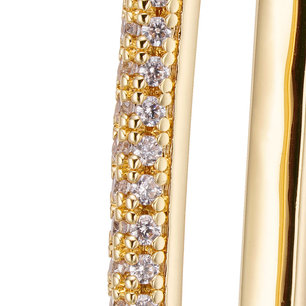 Big Daddy Oval Loop Gold Iced Out Earring Secundaire afbeelding