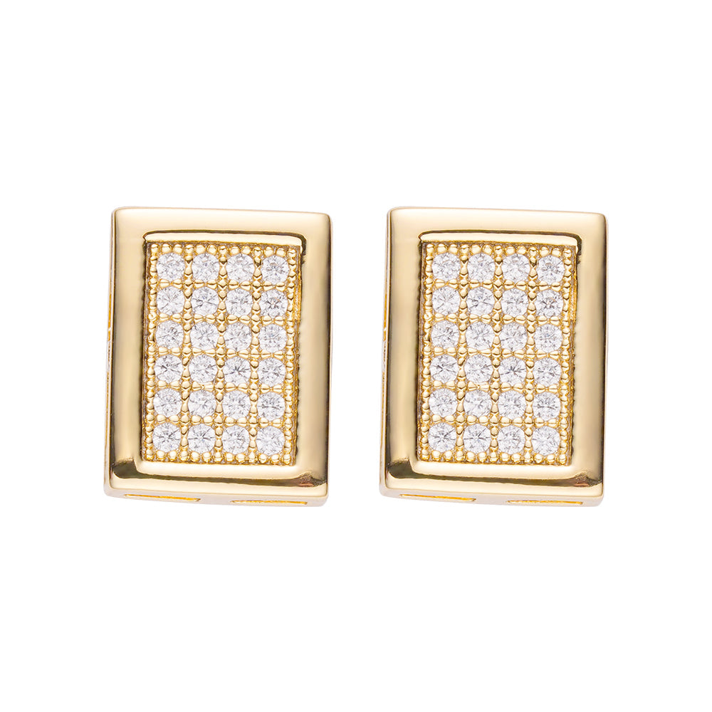 Big Daddy Pave Diamond Square Iced Out Earring Secundaire afbeelding